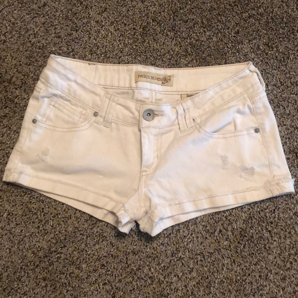 White denim shorts